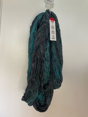 NWT Target Shimmery Teal & Black Infinity Scarf